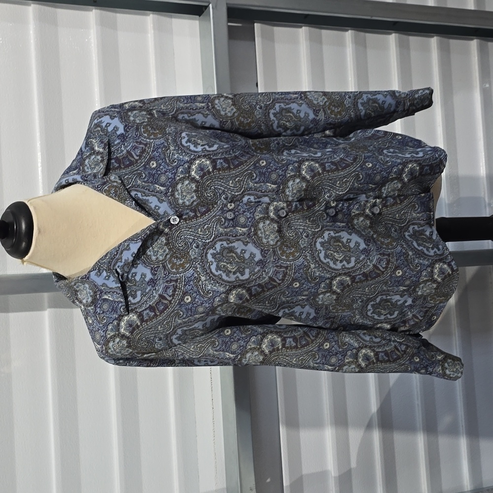 Joan Leslie Paisley‎ Print Blue  Button Down Top Size 12